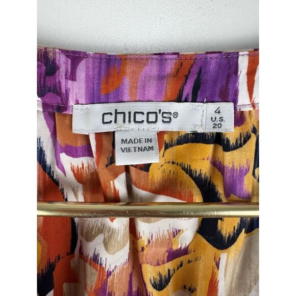 Chico's 40th Anniversary Paisley Tiered Dress Chicos 4 (XXL Size 20) - Picture 4 of 8